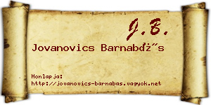 Jovanovics Barnabás névjegykártya